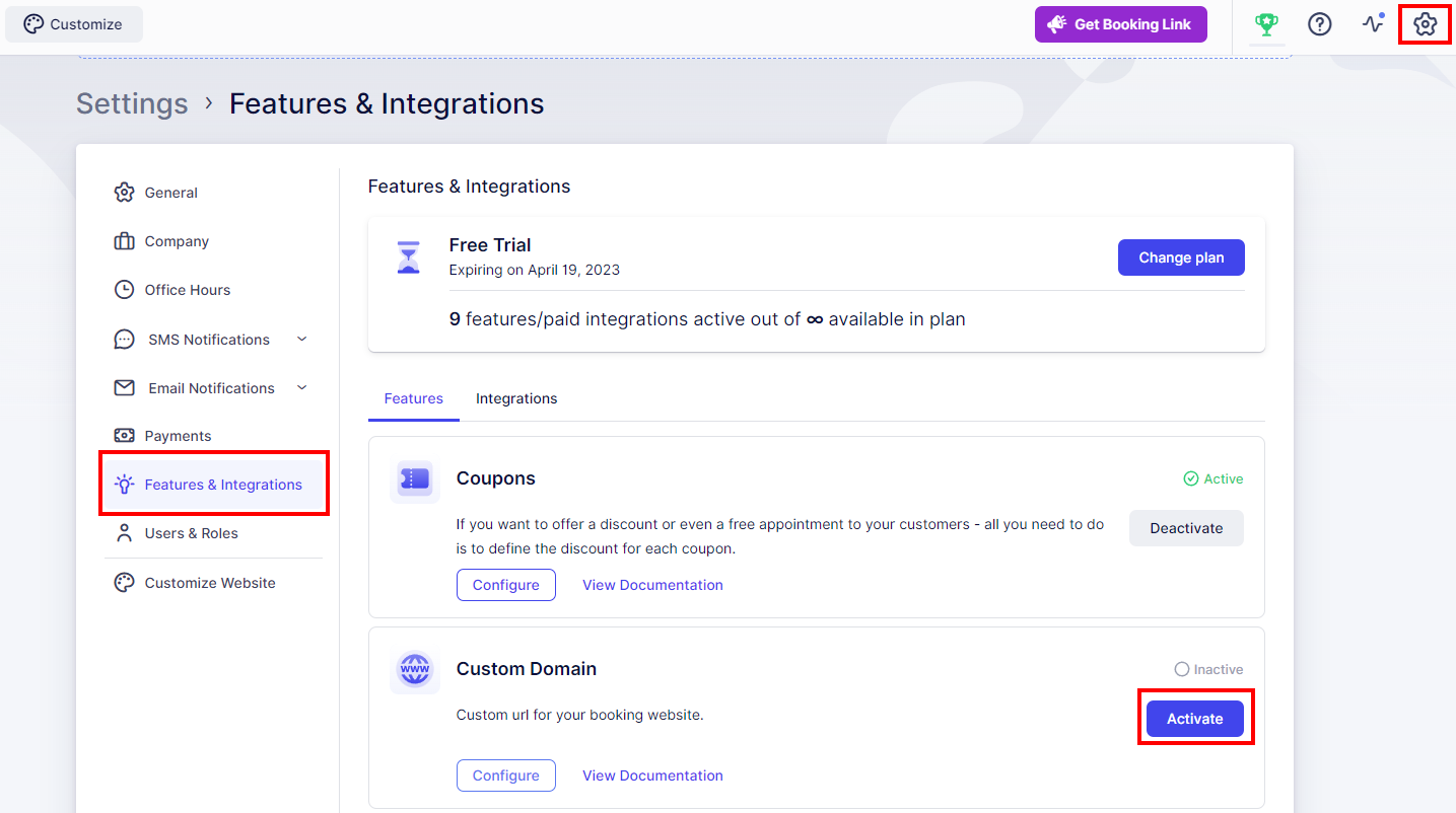 enableCustomDomainFeature enableCustomDomainFeature